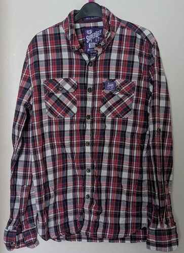 Superdry red navy check - &,